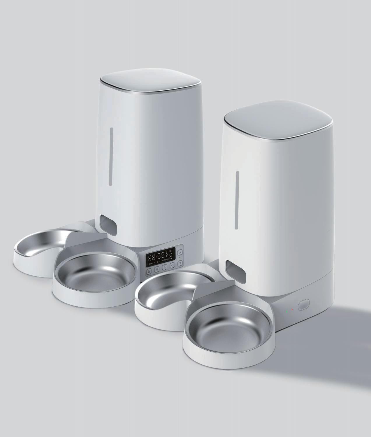 Automatic Pet Feeder-Dual Pot-WiFi-Button  PTM-101